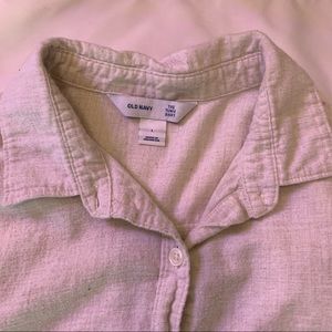 Beige linen button down